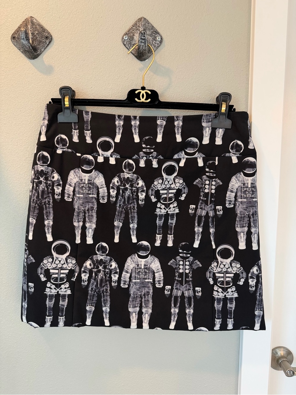 CHANEL Astronaut Print Mini Skirt